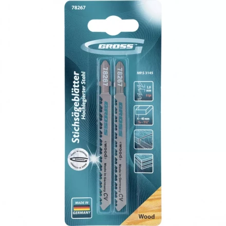 Полотна для электролобзика по дереву 2 шт 3145 GROSS 78267 купить в Сургуте