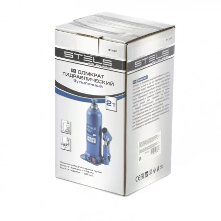 Домкрат гидравлический бутылочный 2 т h подъема 178-338 мм Stels 51160 купить в Сургуте