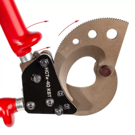 Секторные ножницы диэлектрические КВТ НСТи-40 для резки кабелей до 40 мм, проводов АС со стальным сердечником и прутков из низкоуглеродистой стали (84395) купить в Сургуте