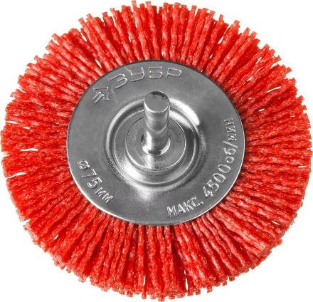 ЗУБР &quot;ПРОФЕССИОНАЛ&quot;. Щетка дисковая для дрели, нейлоновая проволока с абразивным покрытием, 75мм 35161-075_z02 купить в Сургуте