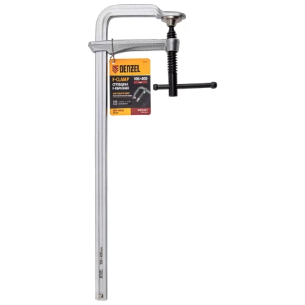 Струбцина F-образная Denzel 20471, 100x400мм, кованая купить в Сургуте