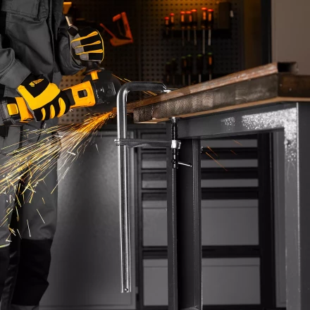 Струбцина F-образная Denzel 20471, 100x400мм, кованая купить в Сургуте