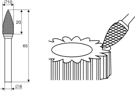 Борфреза Аркоподобная заостренная G 6х10 Энкор 21712 купить в Сургуте