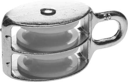 Блок ЗУБР двойной, оцинкованный, нейлоновый шкив, 12x50мм, 2 шт 4-304595-50 купить в Сургуте