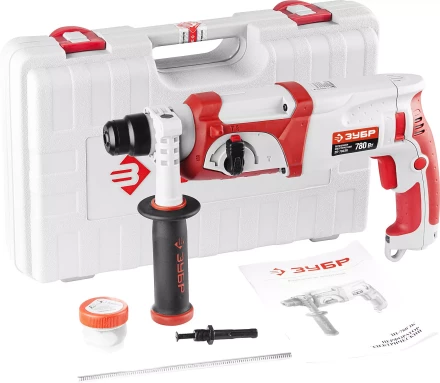 Перфоратор ЗУБР SDS-plus, реверс, 3 Дж, 0-1100 об/мин, 0-4500 уд/мин, 780Вт, кейс ЗП-780ЭК купить в Сургуте