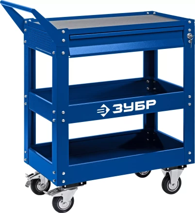 ЗУБР 820 х 405 х 955 мм, инструментальная тележка с выдвижным ящиком + 2 полки, Профессионал (38914) купить в Сургуте