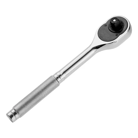 Ключ-трещотка 3/8&quot;, 45 зубьев, цельнометаллический, с быстрым сбросом, CrV, хром// Сибртех 14018 купить в Сургуте