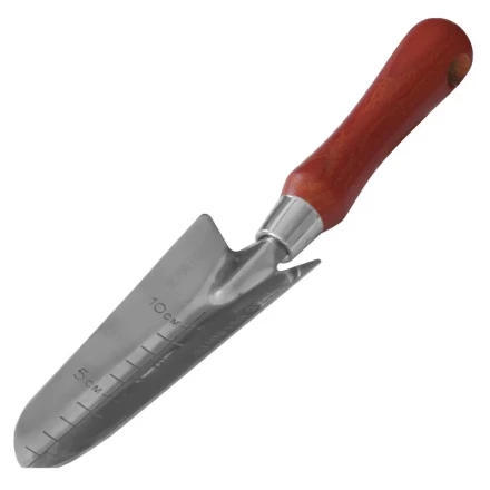 Совок посадочный из нержавеющей стали с деревянной рукояткой  320мм  Кратон 5 10 05 002 купить в Сургуте