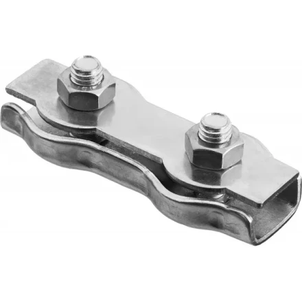 Зажим троса ЗУБР &quot;МАСТЕР&quot; двойной, оцинкованный, 5мм, 2 шт 304446-05 купить в Сургуте