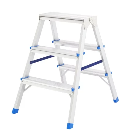 Стремянка двусторонняя 3 ступени алюминиевая Сибртех 97923 купить в Сургуте