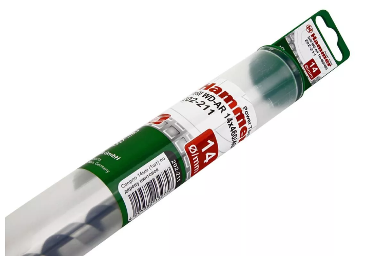 Сверло по дереву HAMMER Ф14х460мм (DR WD AR 14мм*460/370мм) купить в Сургуте