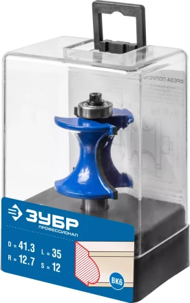 ЗУБР 41.3 x 35 мм, радиус 12.7 мм, фреза полустержневая с подшипником, Профессионал (28722-41.3) купить в Сургуте