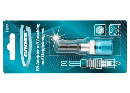 GROSS адаптер для бит с ограничителем и двойным магнитом, 1/4&quot; 11317 купить в Сургуте