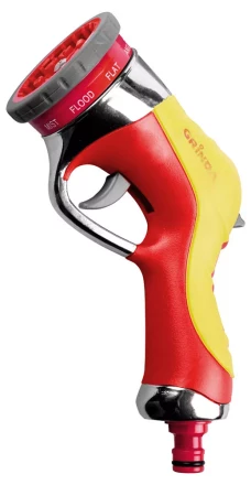 Пистолет-распылитель GRINDA 9-позиц., металлический с TPR, с автомат. сменой режимов распыления 8-427141 купить в Сургуте