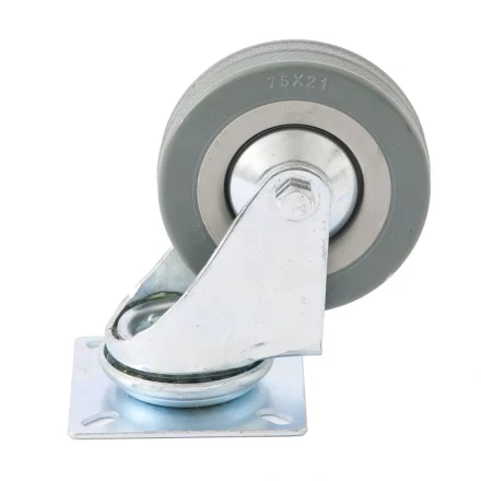Колесо поворотное d-75 мм крепление  платформенное СИБРТЕХ артикул 68714 купить в Сургуте