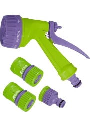 Набор для подключения шланга 3/4" пистолет 7-и режимный адаптер 2 соединителя PALISAD 65178