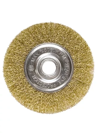 Щетка для УШМ, 200 мм, посадка 22,2 мм, плоская, латунированная витая проволока MATRIX 74668 купить в Сургуте