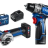 ЗУБР КОМПАКТ #5, набор: дрель-шуруповерт + мини УШМ, BRUSHLESS, 12 В, 45 Н·м, 2 АКБ тип Т7 (4 и 2 А·ч), кейс, Профессионал (DB-121-42AB) купить в Сургуте