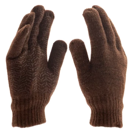 Перчатки трикотажные, двойные, верблюжья и овечья шерсть, ПВХ покрытие, Россия, Сибртех 68635 купить в Сургуте