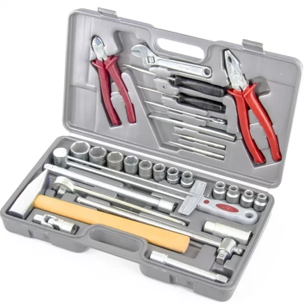 Набор слесарно-шоферского инструмента Универсал-2 в пластиковом боксе НИЗ артикул 13447 купить в Сургуте