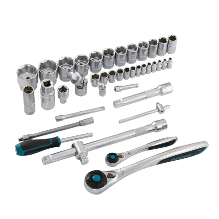 Набор инструментов 82 предметов , 120 зубьев, CrV, 1/4&quot;, 1/2&quot; Gross 14149 купить в Сургуте