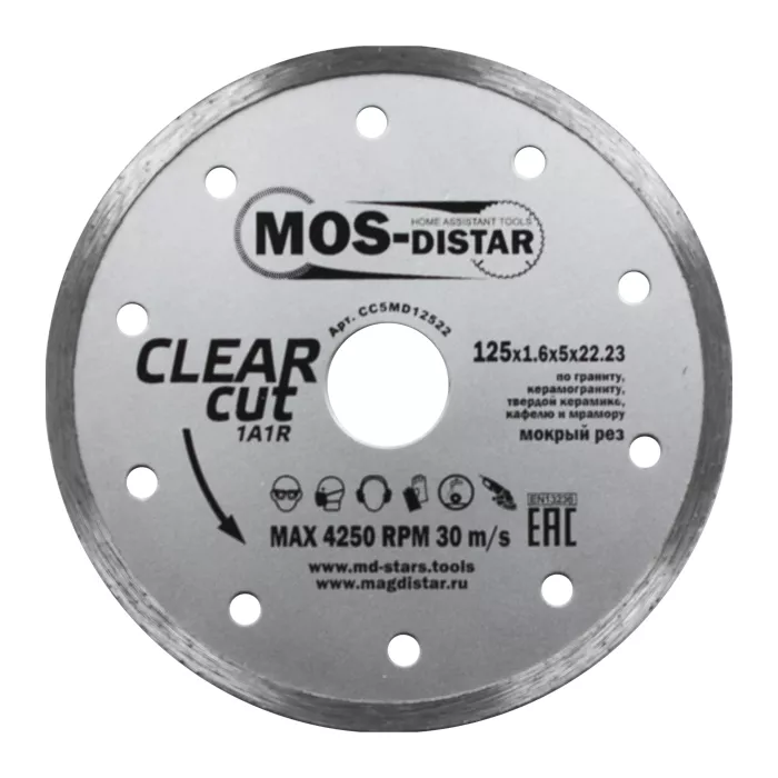Алмазный отрезной диск 1A1R CLEAR CUT (Чистый рез) (5 mm) MOS-DISTAR 180*2,0*5*25,4 mm купить в Сургуте