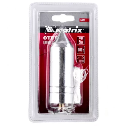Отвес цилиндрический 600 г шнур 5 м Matrix 84893 купить в Сургуте