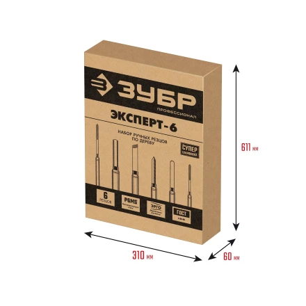 ЗУБР Эксперт-6, 6 предм., набор ручных резцов по дереву, Профессионал (18370) купить в Сургуте