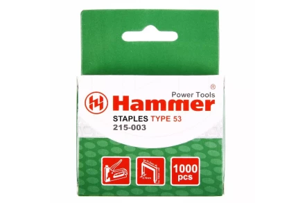 Скобы для степлера HAMMER 215-003 14мм, тип 53, 1000 шт. купить в Сургуте
