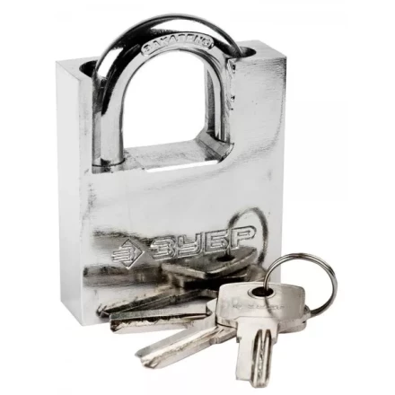 Замок ЗУБР &quot;ЭКСПЕРТ&quot; навесной, стальной корпус, закаленная дужка, с дополнительной защитой, 60мм 37223-60 купить в Сургуте