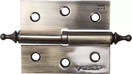 Петля дверная разъемная ЗУБР &quot;ЭКСПЕРТ&quot;, 1 подшипник, цвет ст. латунь (AB), правая, с крепежом, 75х63х2,5мм,2шт 37605-075-5R купить в Сургуте