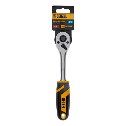 Ключ-трещотка 3/8&quot; Denzel 14032, 90 зубьев, с быстрым сбросом, CrV купить в Сургуте