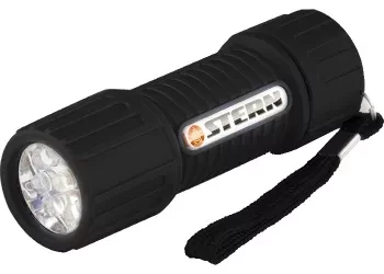 Фонарик светодиодный, чёрный корпус с мягким покрытие, 9Led, 3хААА, Stern 90510 купить в Сургуте