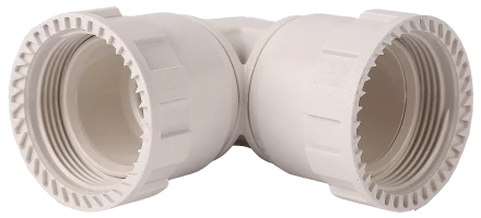 Соединитель ЗУБР &quot;ШиреФит&quot; угловой 90° &quot;накидная гайка - накидная гайка&quot;, 20мм 51497-20 купить в Сургуте