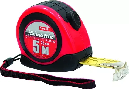 Рулетка Status autostop magnet 3 м х 16 мм двухкомпонентный корпус зацеп с магнитом  MATRIX 31037 купить в Сургуте