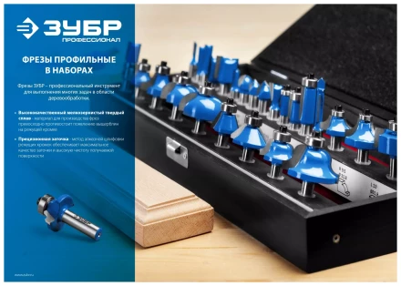 ЗУБР 6 шт, набор профильных фрез по дереву, Профессионал (28795-H6) купить в Сургуте