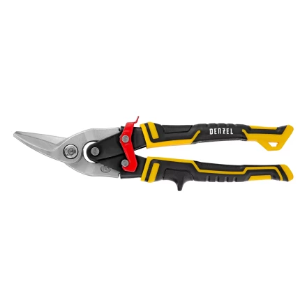 Ножницы по металлу Denzel, 270 мм, прямой и левый рез, сталь-СrMo, трехкомпонентные рукоятки, 78372 купить в Сургуте