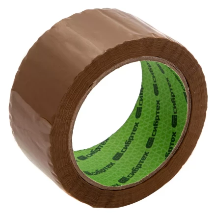 Клейкая лента, 50 мкм, 48 мм х 66 м, цвет коричневый Сибртех 88737 купить в Сургуте