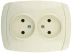 Розетка СВЕТОЗАР &quot;CITY LIGHT&quot; двойная в сборе, без заземления, цвет бежевый, 16А/~250В SV-54202-B купить в Сургуте