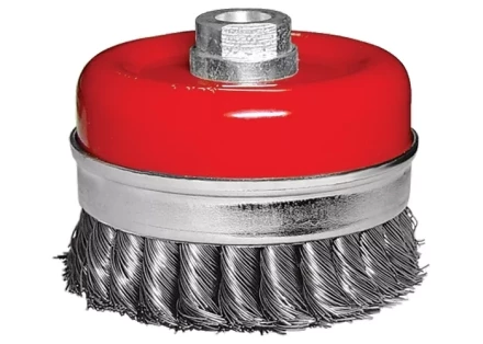 Щетка для УШМ Heavy Duty, 125 мм, М14, &quot;чашка&quot;, крученая металлическая проволока  MATRIX 74674 купить в Сургуте