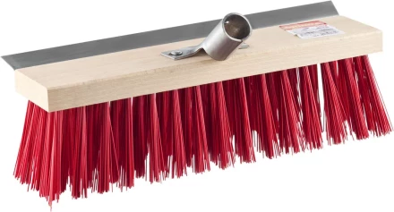 Щетка GRINDA &quot;EURO&quot; уличная без ручки, с мет скребком, буковая колодка, жесткая щетина, мет держатель для черенка, 30см 39195-30 купить в Сургуте