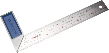 Угольник ЗУБР &quot;ЭКСПЕРТ&quot; столярный, гравированная шкала, алюминиевая рукоятка, нержавеющее полотно 37мм, 300мм 34393-30 купить в Сургуте