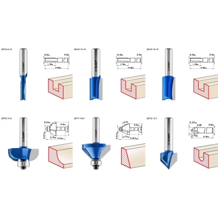 ЗУБР 12 шт, набор профильных фрез по дереву, Профессионал (28796-H12) купить в Сургуте