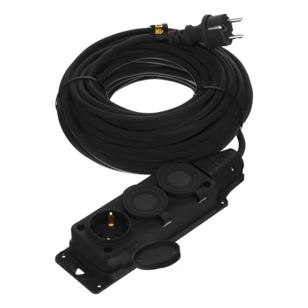 Удлинитель-шнур силовой Denzel Top Series, КГТТ, 20м, 3 розетки, 3 x 1,5 мм, 3 м 37422 купить в Сургуте