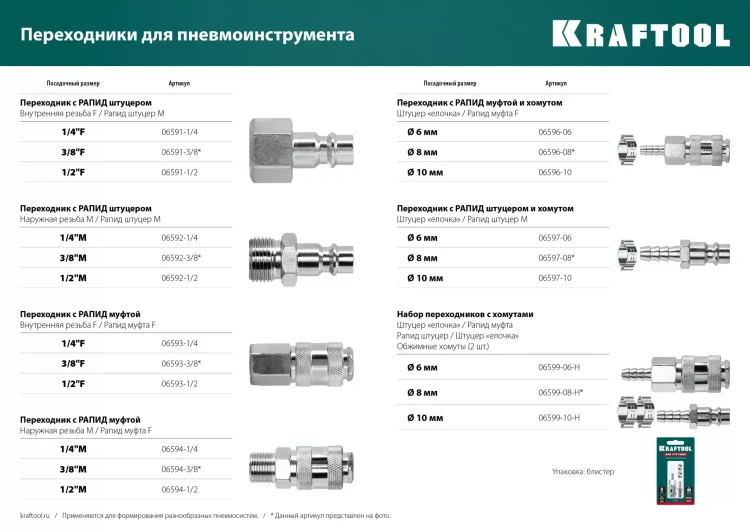Переходник KRAFTOOL EXPERT QUALITAT для пневмоинструмента, резьба 1/4 папа - быстросъемное соединение папа 06592-1/2 купить в Сургуте