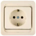 Розетка СВЕТОЗАР &quot;ГАММА&quot; одинарная, с заземлением, цвет бежевый, 16А/~250В SV-54105-B купить в Сургуте