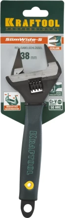 Ключ разводной SlimWide-S, 200 / 38 мм, KRAFTOOL 27263-20 купить в Сургуте