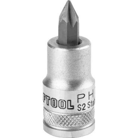 Торцовая бита-головка KRAFTOOL &quot;INDUSTRIE QUALITAT&quot;, материал S2, PHILLIPS, сатинированная, 1/2&quot;, PH1 27901-1_z01 купить в Сургуте