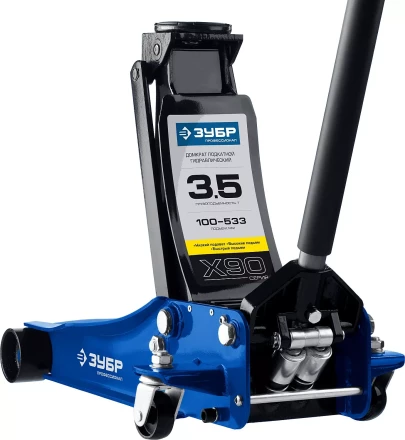 Домкрат гидравлический подкатной X90, 3,5т, 100-533мм, ЗУБР Профессионал 43054-3.5 43054-3.5 купить в Сургуте