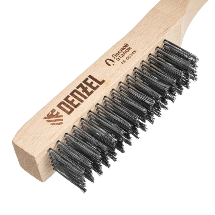 Щетка зачистная 6-и рядная, прямая проволока из нержавеющей стали с деревянной ручкой, EFP// Denzel 74846 купить в Сургуте